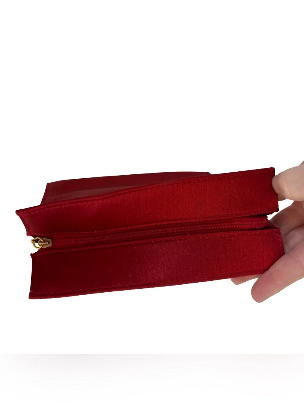 Yves Saint Laurent (YSL) Red Satin Parfums Pouch Vintage